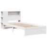 Lit bibliothèque sans matelas blanc 90x190cm bois de pin massif 