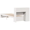 Lit bibliothèque sans matelas blanc 90x190cm bois de pin massif 