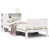 Lit bibliothèque sans matelas blanc 75x190cm bois de pin massif 
