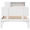 Lit bibliothèque sans matelas blanc 75x190cm bois de pin massif 