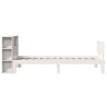 Lit bibliothèque sans matelas blanc 75x190cm bois de pin massif 