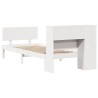 Lit bibliothèque sans matelas blanc 75x190cm bois de pin massif 