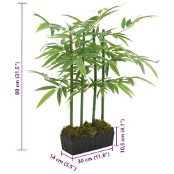 Bambou artificiel 240 feuilles 80 cm vert 