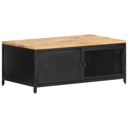 Table basse 90x50x37 cm Bois massif de manguier brut 