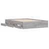 Cadre de lit avec tiroirs sans matelas sonoma gris 120x200 cm 