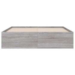 Cadre de lit avec tiroirs sans matelas sonoma gris 120x200 cm 