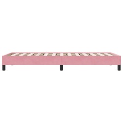 Sommier à lattes de lit sans matelas rose 100x210 cm velours 