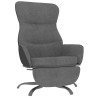 Chaise de relaxation avec repose-pieds Gris foncé Tissu 