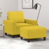 Fauteuil avec repose-pied Jaune clair 60 cm Tissu 