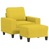 Fauteuil avec repose-pied Jaune clair 60 cm Tissu 