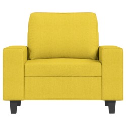 Fauteuil avec repose-pied Jaune clair 60 cm Tissu 