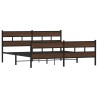 Cadre de lit en métal sans matelas chêne marron 193x203 cm 