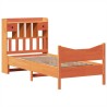 Cadre de lit sans matelas cire marron 75x190 cm bois pin massif 