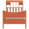 Cadre de lit sans matelas cire marron 75x190 cm bois pin massif 
