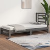 Lit coulissant sans matelas gris 2x(90x200) cm 