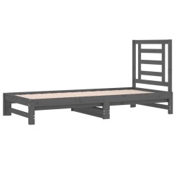 Lit coulissant sans matelas gris 2x(90x200) cm 