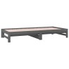 Lit coulissant sans matelas gris 2x(90x200) cm 