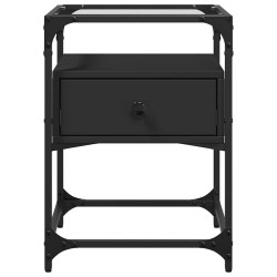 Table de chevet noir 40x40x55 cm bois d'ingénierie 