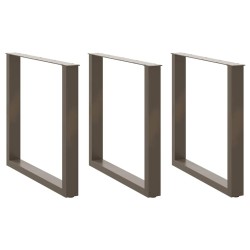 Pieds de table à manger en U 3 pièces Acier naturel 80 x (72-73) cm Acier 