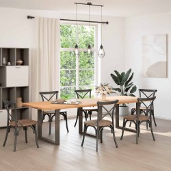 Pieds de table à manger en U 3 pièces Acier naturel 80 x (72-73) cm Acier 