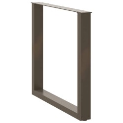 Pieds de table à manger en U 3 pièces Acier naturel 80 x (72-73) cm Acier 