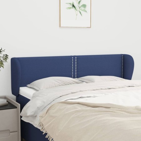 Tête de lit avec oreilles Bleu 147x23x78/88 cm Tissu 