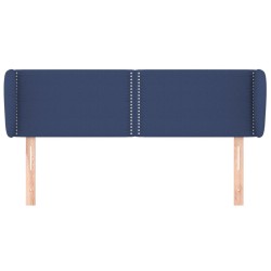 Tête de lit avec oreilles Bleu 147x23x78/88 cm Tissu 