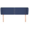 Tête de lit avec oreilles Bleu 147x23x78/88 cm Tissu 