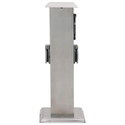 Pilier de prise de jardin avec minuterie Acier inoxydable  