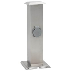 Pilier de prise de jardin avec minuterie Acier inoxydable  