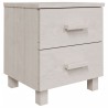 Table de chevet HAMAR Blanc 40x35x44,5 cm Bois de pin massif 