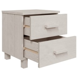 Table de chevet HAMAR Blanc 40x35x44,5 cm Bois de pin massif 