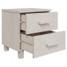 Table de chevet HAMAR Blanc 40x35x44,5 cm Bois de pin massif 