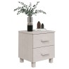 Table de chevet HAMAR Blanc 40x35x44,5 cm Bois de pin massif 
