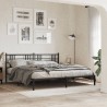 Cadre de lit métal sans matelas avec tête de lit noir 200x200cm 