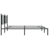 Cadre de lit métal sans matelas avec tête de lit noir 200x200cm 
