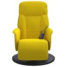 Fauteuil inclinable de massage avec repose-pied jaune velours 