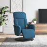 Fauteuil inclinable de massage avec repose-pied bleu velours 