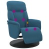 Fauteuil inclinable de massage avec repose-pied bleu velours 