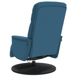 Fauteuil inclinable de massage avec repose-pied bleu velours 