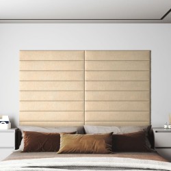 Panneaux muraux 12 pcs Crème 90x15 cm Tissu 1,62 m² 