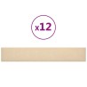 Panneaux muraux 12 pcs Crème 90x15 cm Tissu 1,62 m² 