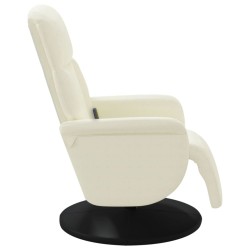 Fauteuil inclinable de massage avec repose-pieds crème velours 