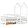 Lit de jour avec toit sans matelas blanc 90x200 cm bois massif 