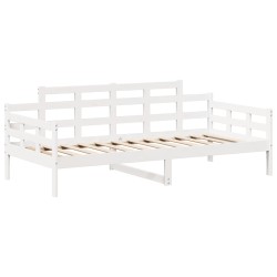 Lit de jour avec toit sans matelas blanc 90x200 cm bois massif 