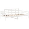 Lit de jour avec toit sans matelas blanc 90x200 cm bois massif 