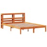 Cadre de lit et tête de lit sans matelas cire marron 135x190 cm 