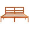 Cadre de lit et tête de lit sans matelas cire marron 135x190 cm 