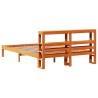 Cadre de lit et tête de lit sans matelas cire marron 135x190 cm 