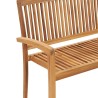Banc de jardin empilable et coussin 128,5cm Bois de teck massif 
